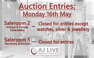 Auction Entries - Monday 16th May